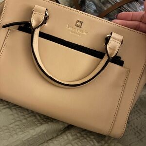 Kate Spade Beige Satchel with Black Accents
